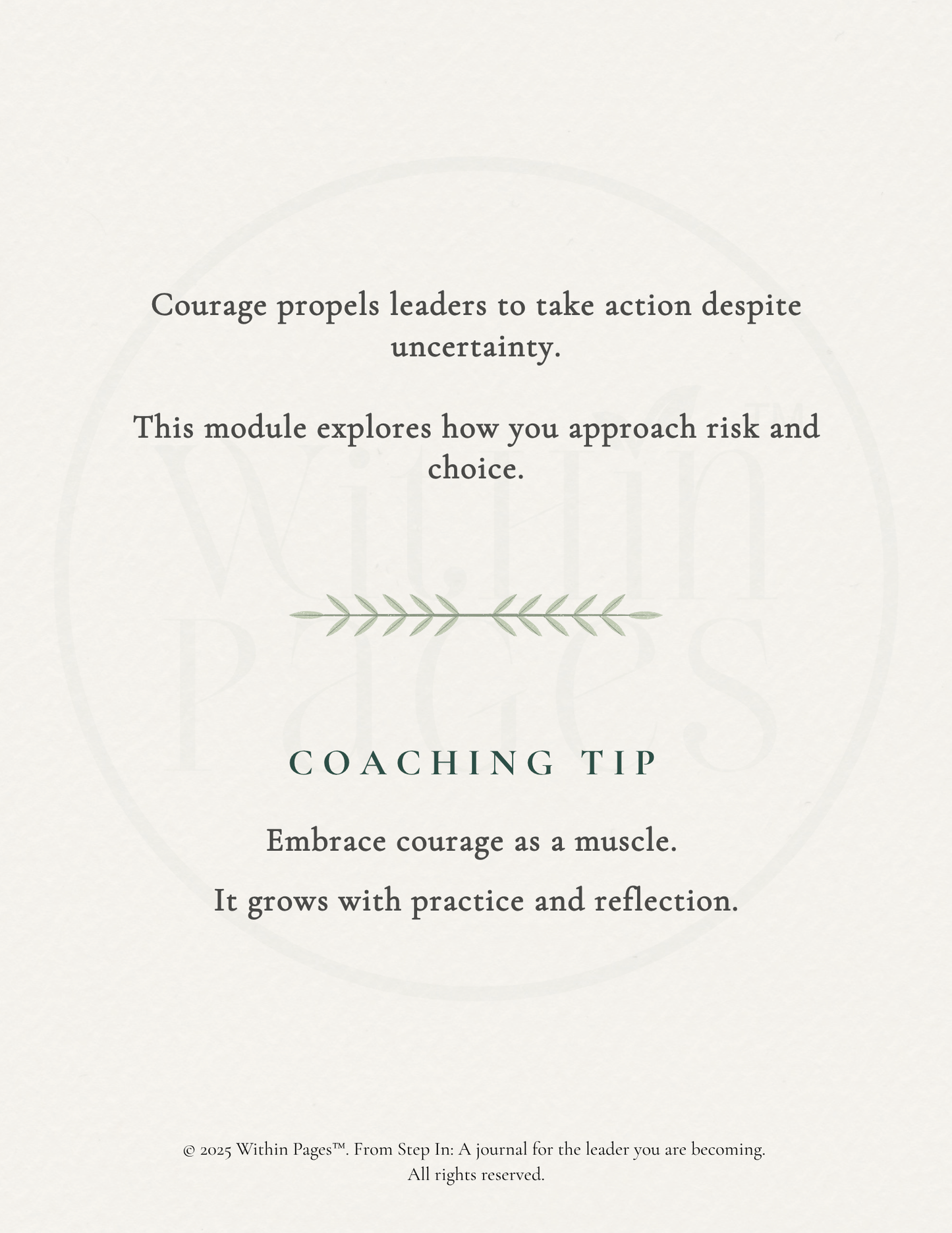 Step In: A Journal for the Leader you are Becoming