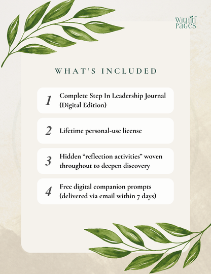 Step In: A Journal for the Leader you are Becoming