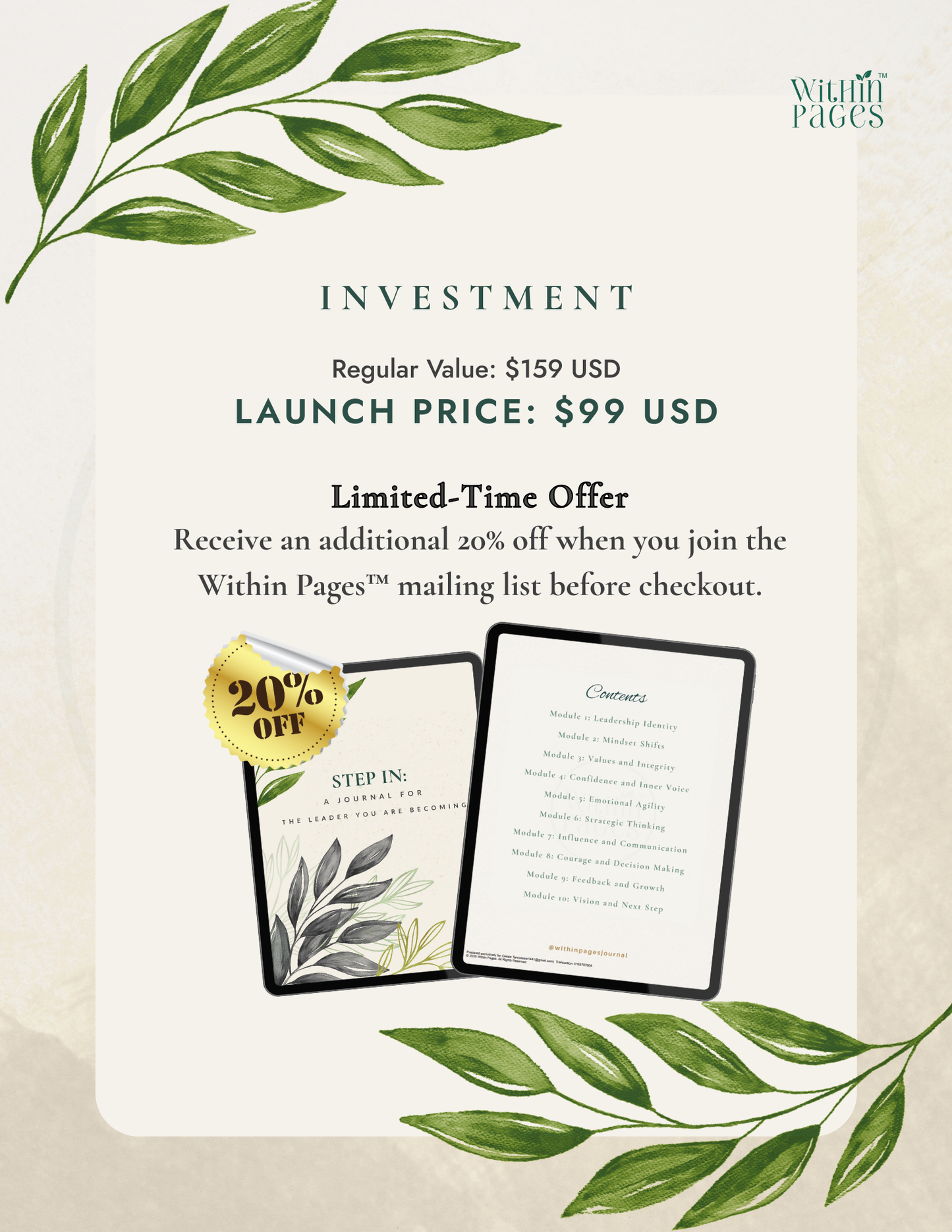 Step In: A Journal for the Leader you are Becoming