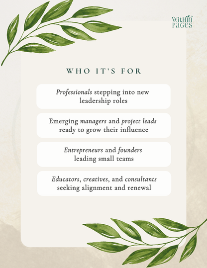 Step In: A Journal for the Leader you are Becoming