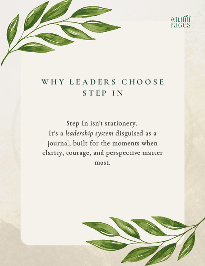 Step In: A Journal for the Leader you are Becoming